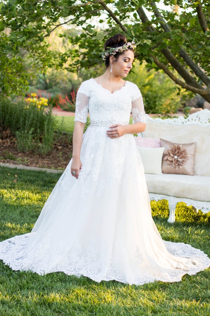 Bride Brittney in custom-made Wedding Dress