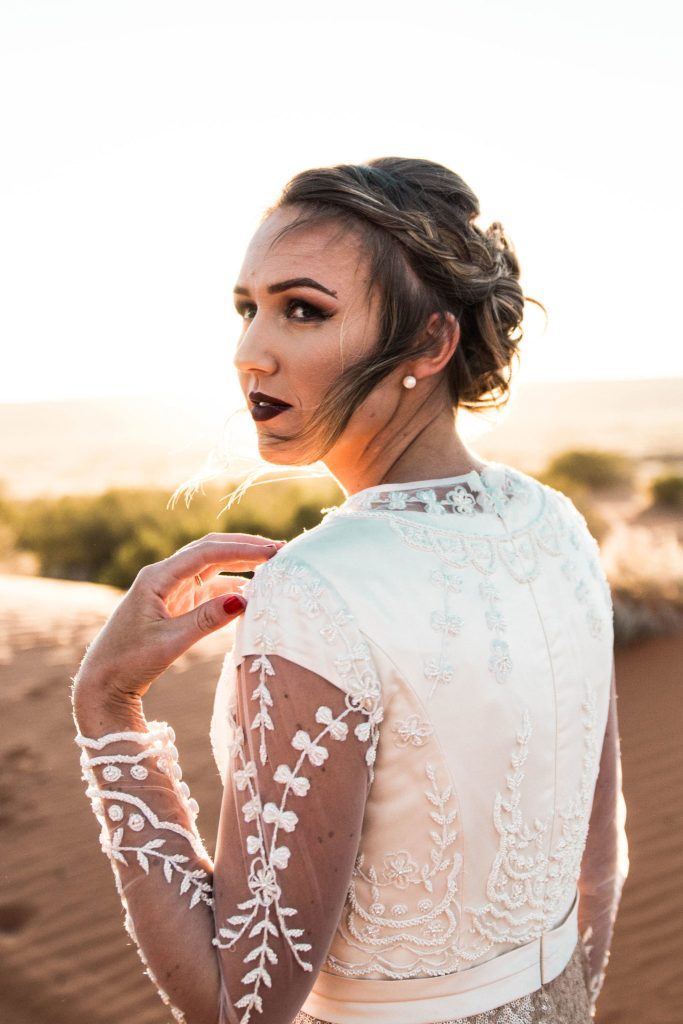 sequin wedding dress with beaded top