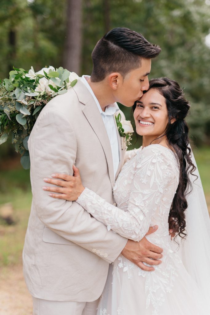 Modest wedding dress with long sleeves